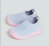 Yellow Kids Grey Knitted Slip-On Shoes