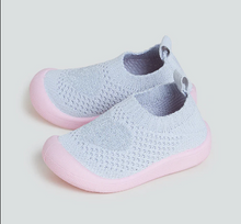  Yellow Kids Grey Knitted Slip-On Shoes